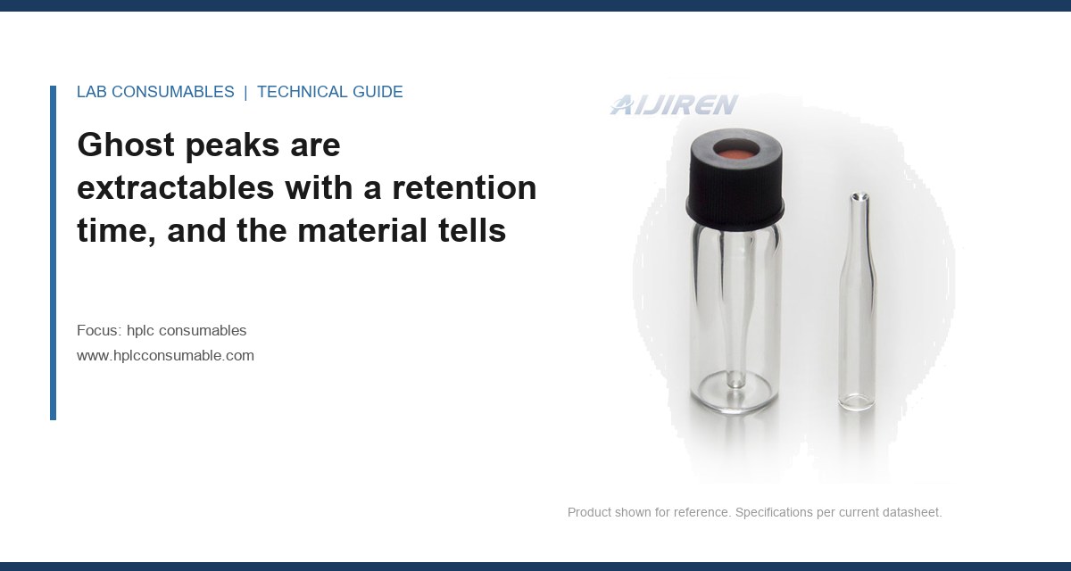 Ghost peaks are extractables with a retention time, and the material tells
