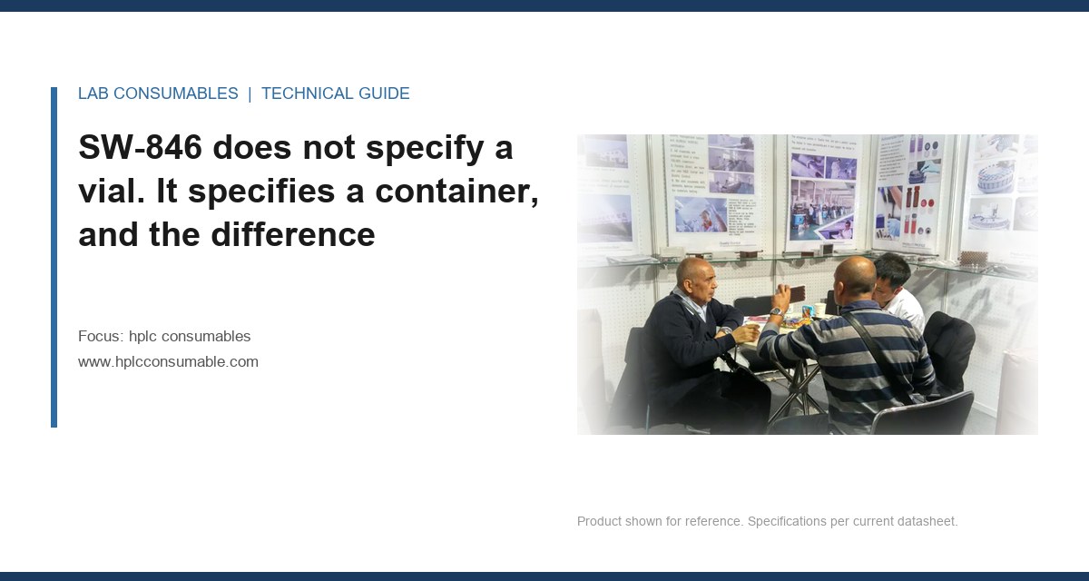 SW-846 does not specify a vial. It specifies a container, and the difference